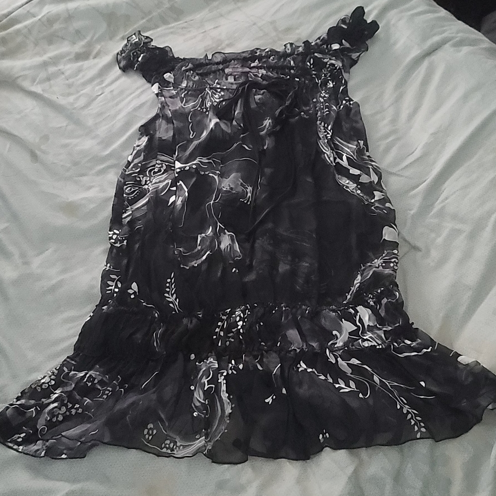 Hale Bob Embellished Floral Burnout Tank sz Small